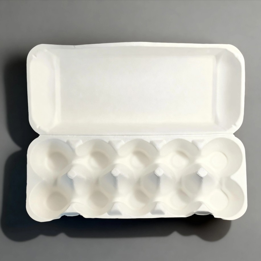 Molded Pulp Biodegradable Egg Cartons  Compostable Recyclable 10 Count Egg Holders for Family & Farm Use