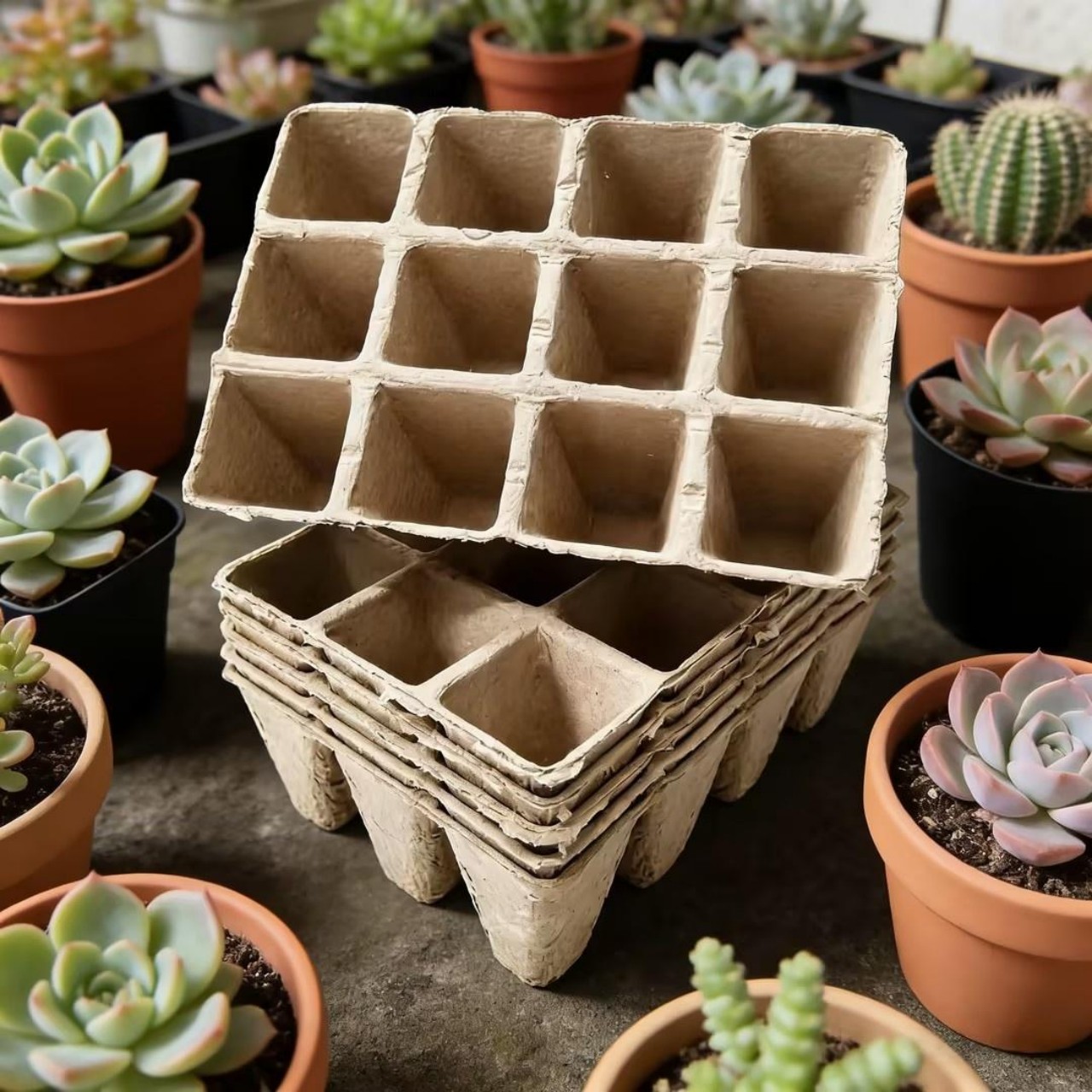 Environmentally friendly molded pulp  flower pot