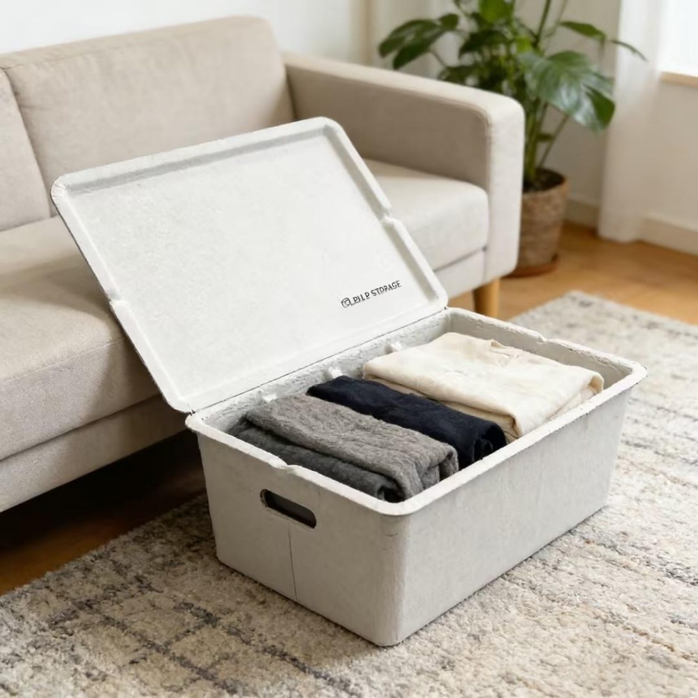 Boîtes de rangement en pâte moulée biodégradable en gros