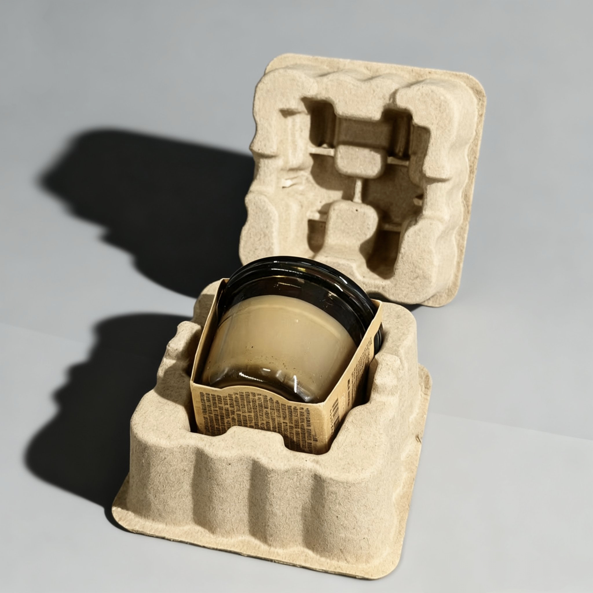 100% Biodegradable & Compostable Molded Pulp Candle Insert Tray