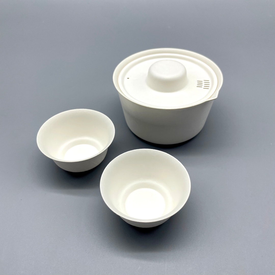 Biodegradable Compostable Travel Molded Pulp Tea Set