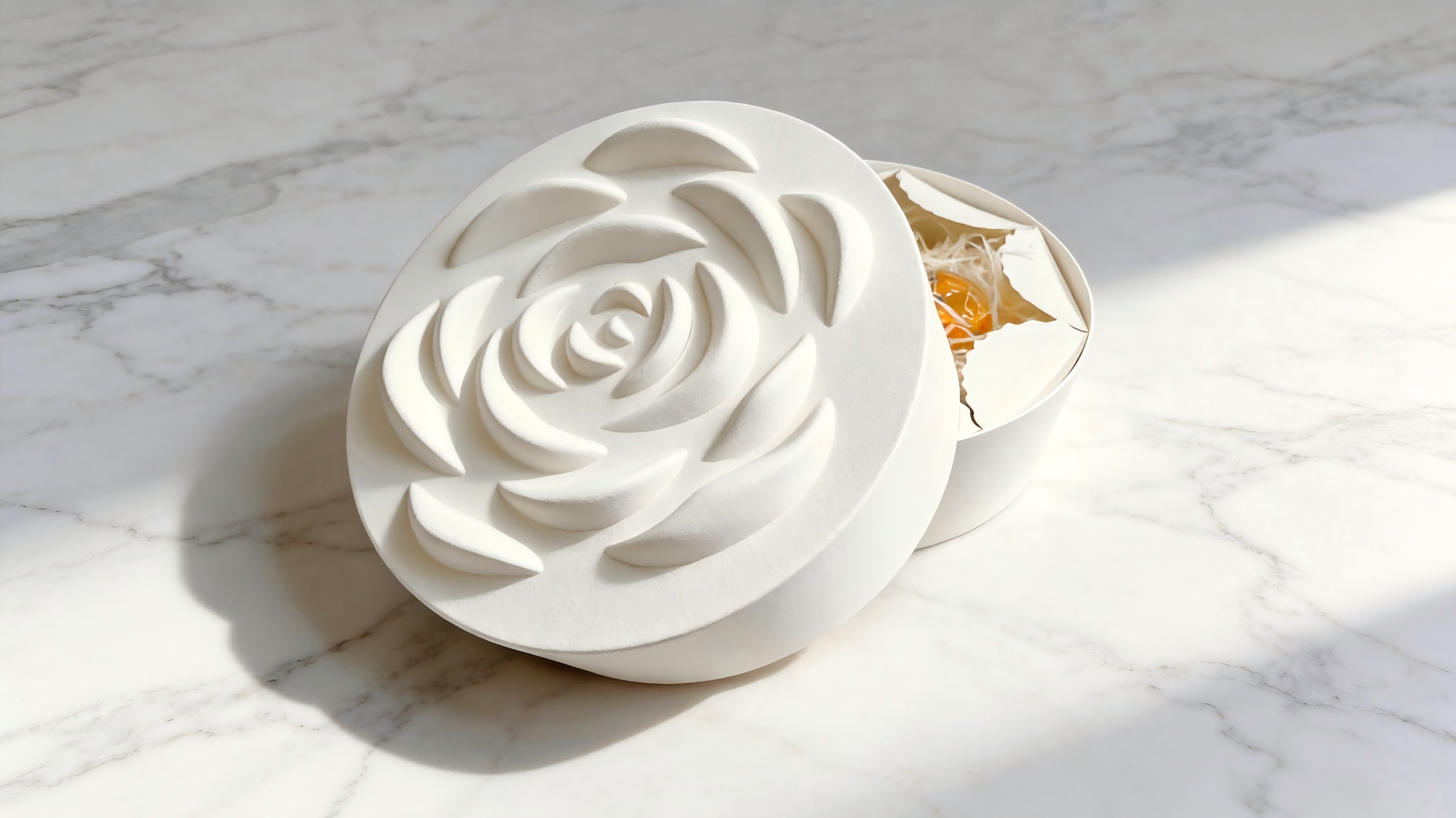 Boîte d'emballage personnalisée en fibre de rose 3D