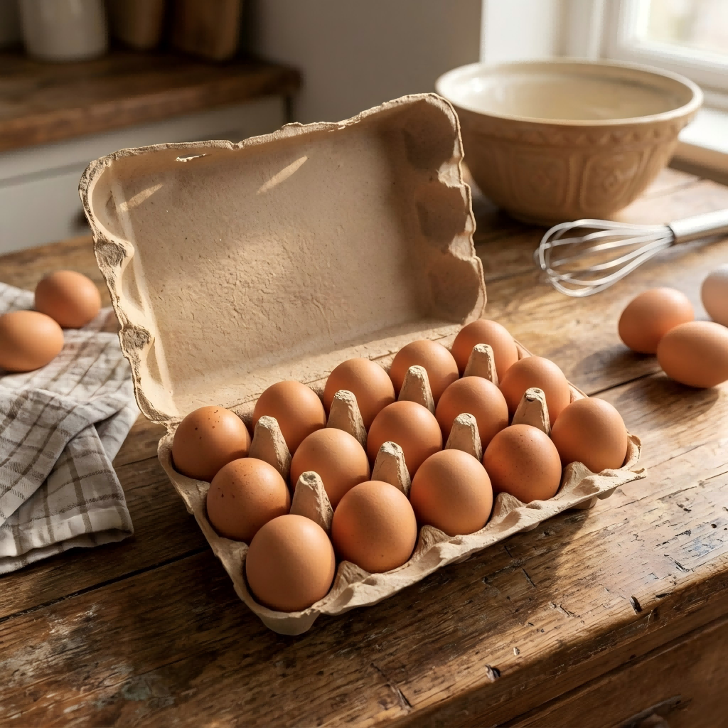 Plateau à œufs écologique à 15 alvéoles en pâte moulée