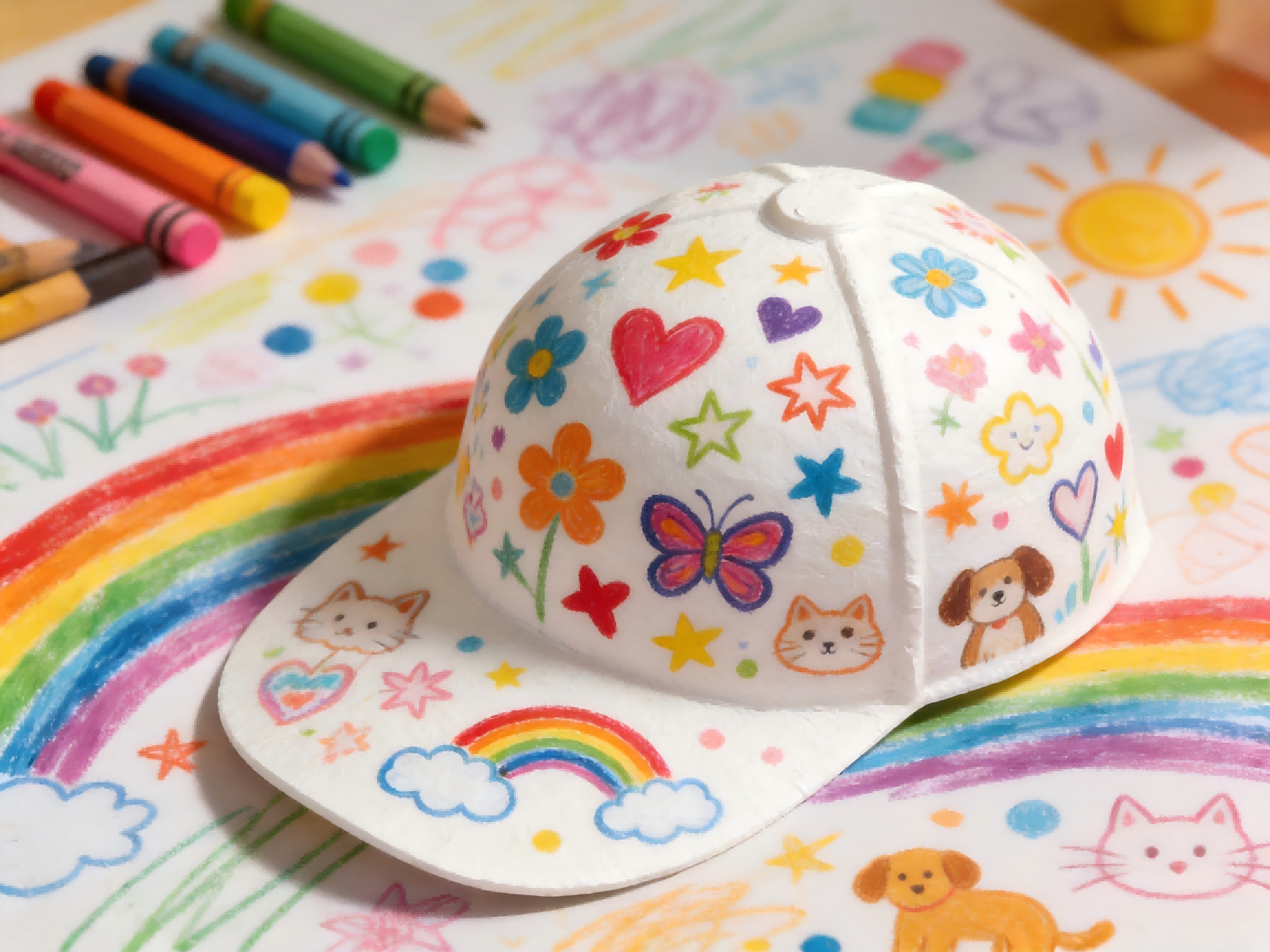 Eco-Friendly Compostable Paper Pulp Cap for Kids to Paint Spooky Designs, Non-Toxic & Safe for Children