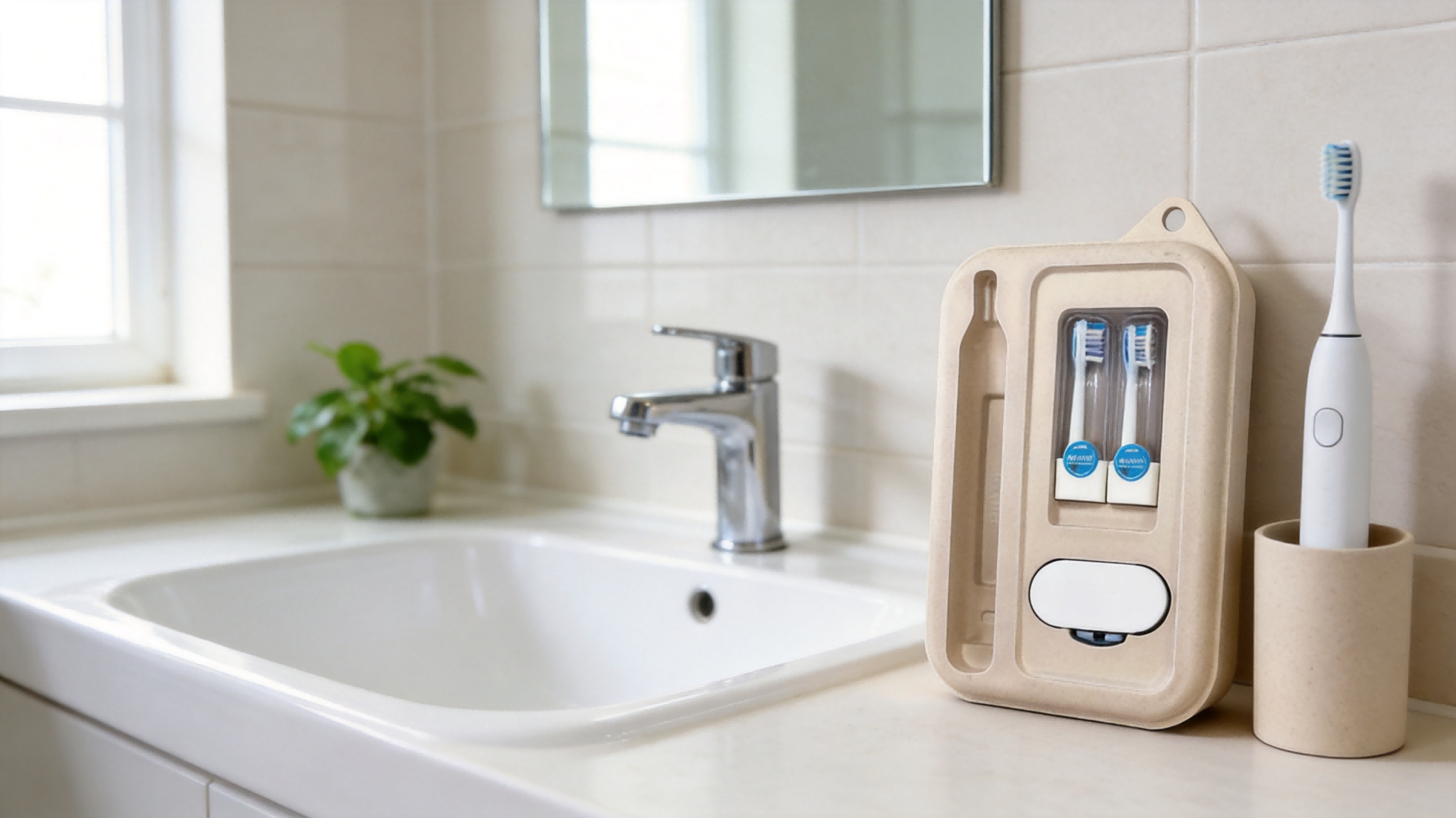 Coffret cadeau de brosse à dents électronique écologique en pâte moulée
