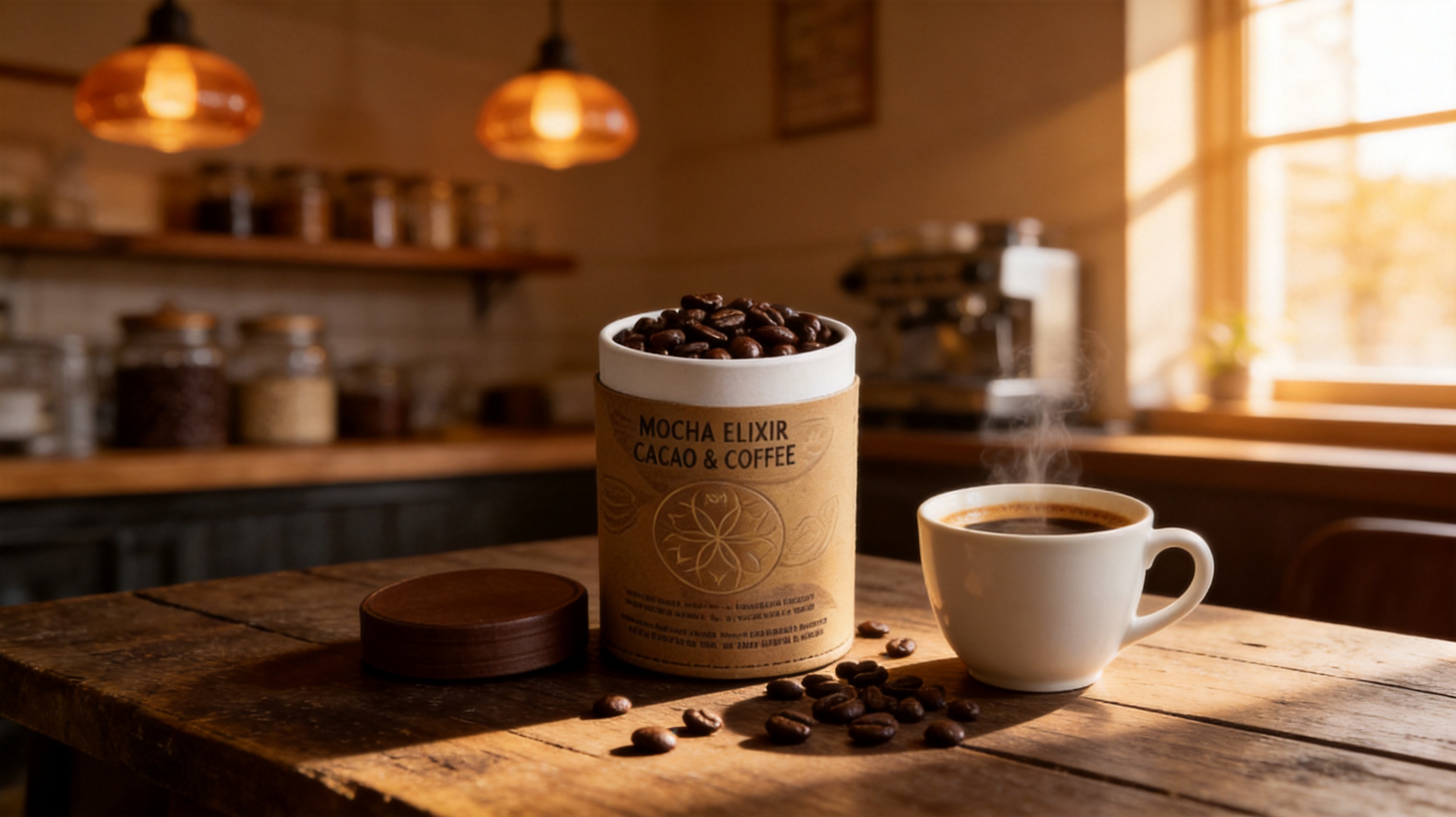 Environmentally friendly plastic-free coffee paper tube packaging