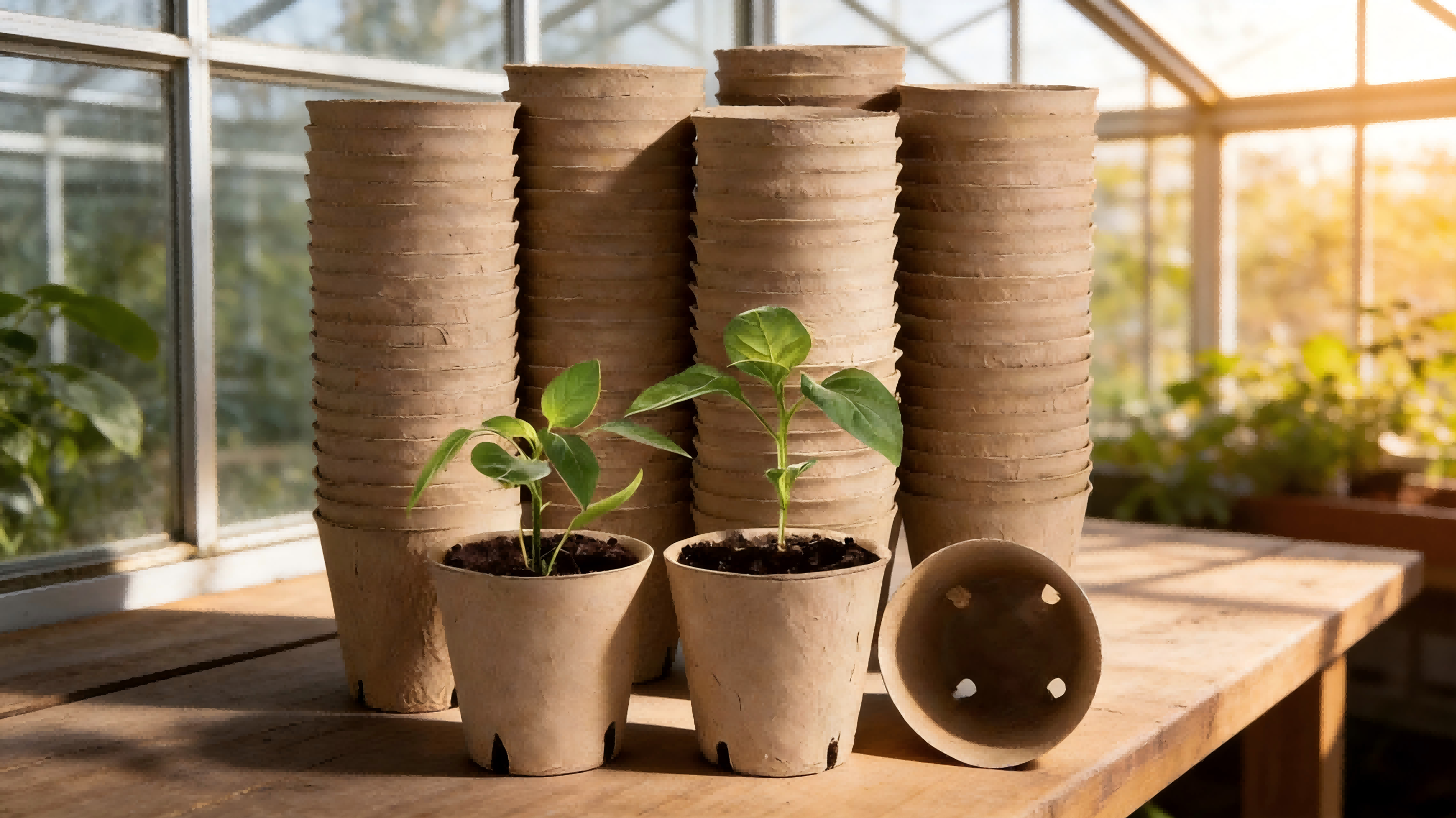 Pots biodégradables en fibres naturelles pour plantes