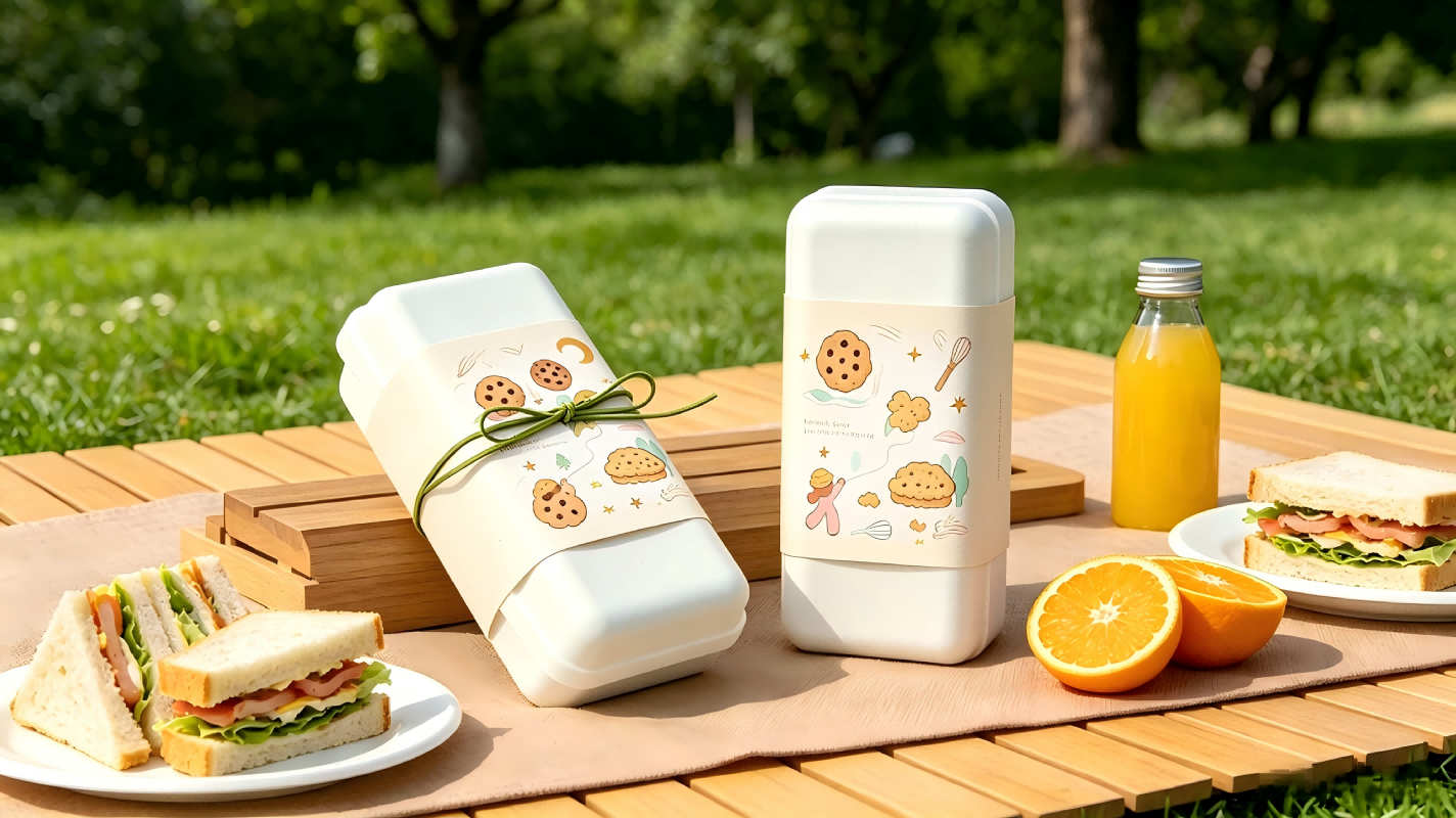 boîte d'emballage pour pâtisserie en pulpe de bambou moulée