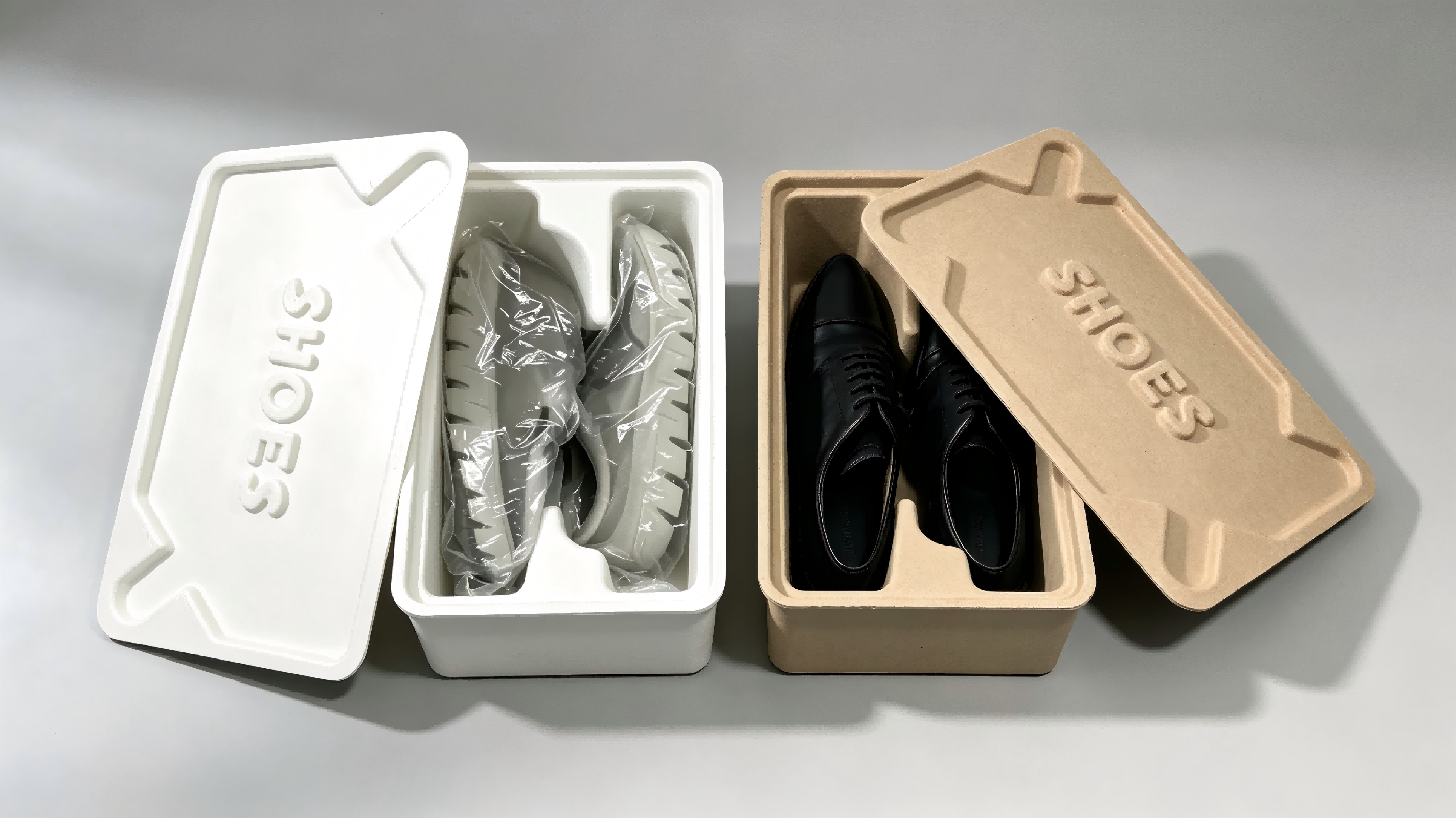 Boîte à chaussures en pulpe avec logo personnalisé