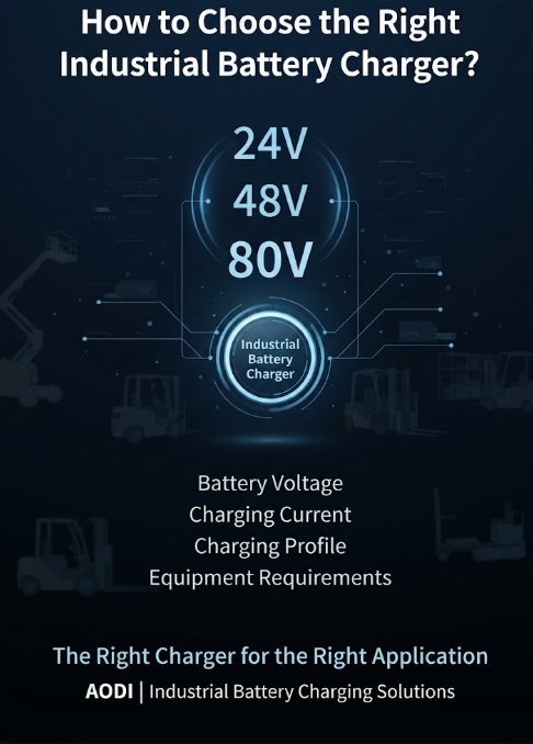 24V, 48V, 80V 산업용 배터리 충전기 선택 방법
