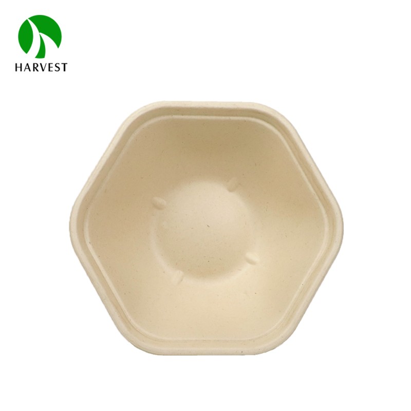 CBH Hexagonal Series- 8 Inch Fiber Pulp Salad Container