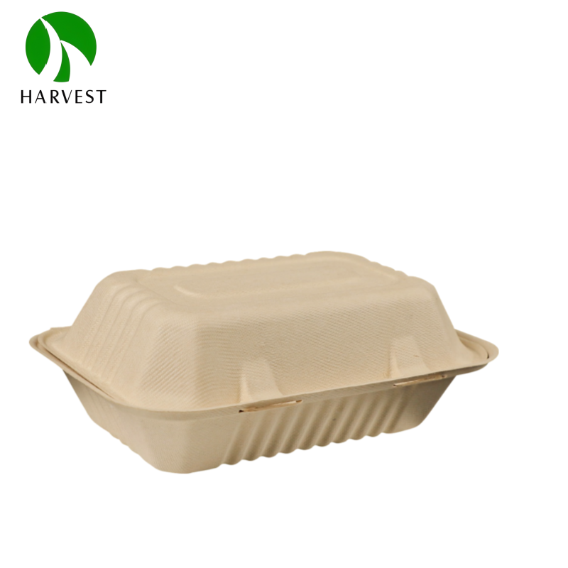 Biodegradable bagasse Pulp Compartment Clamshell Food Container 5.png