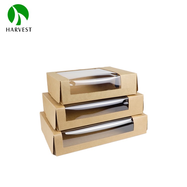 PCW Sushi Tray Series - Kraft Paper Sushi Tray with Window