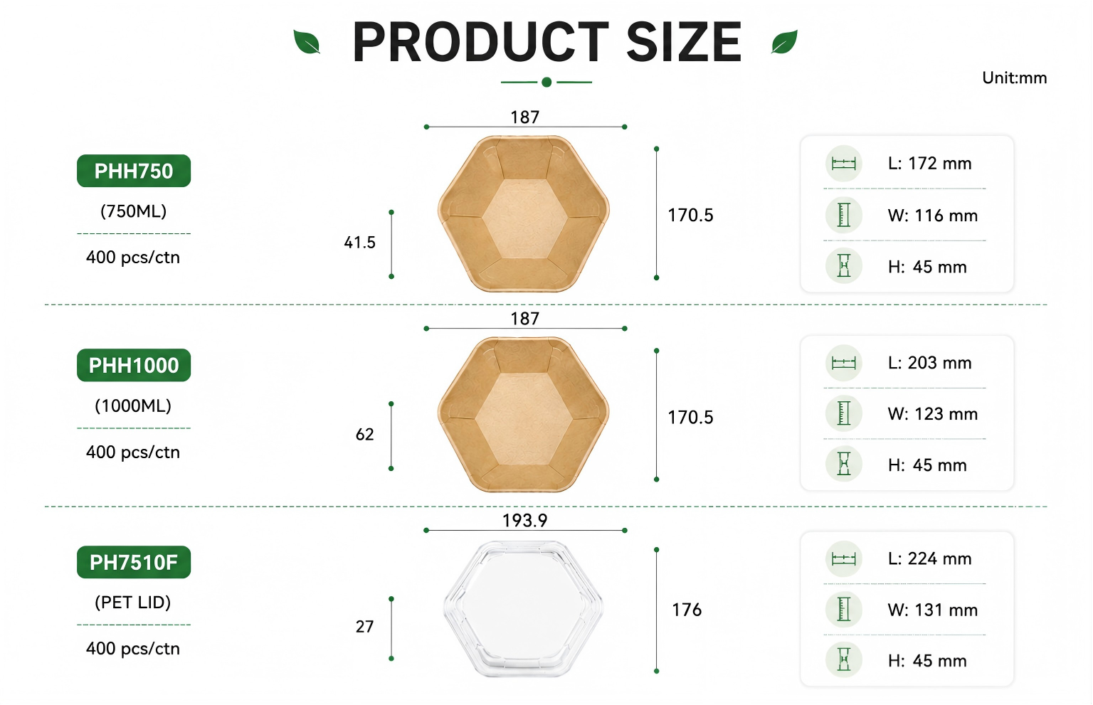 Hexagon Paper Salad Bowl