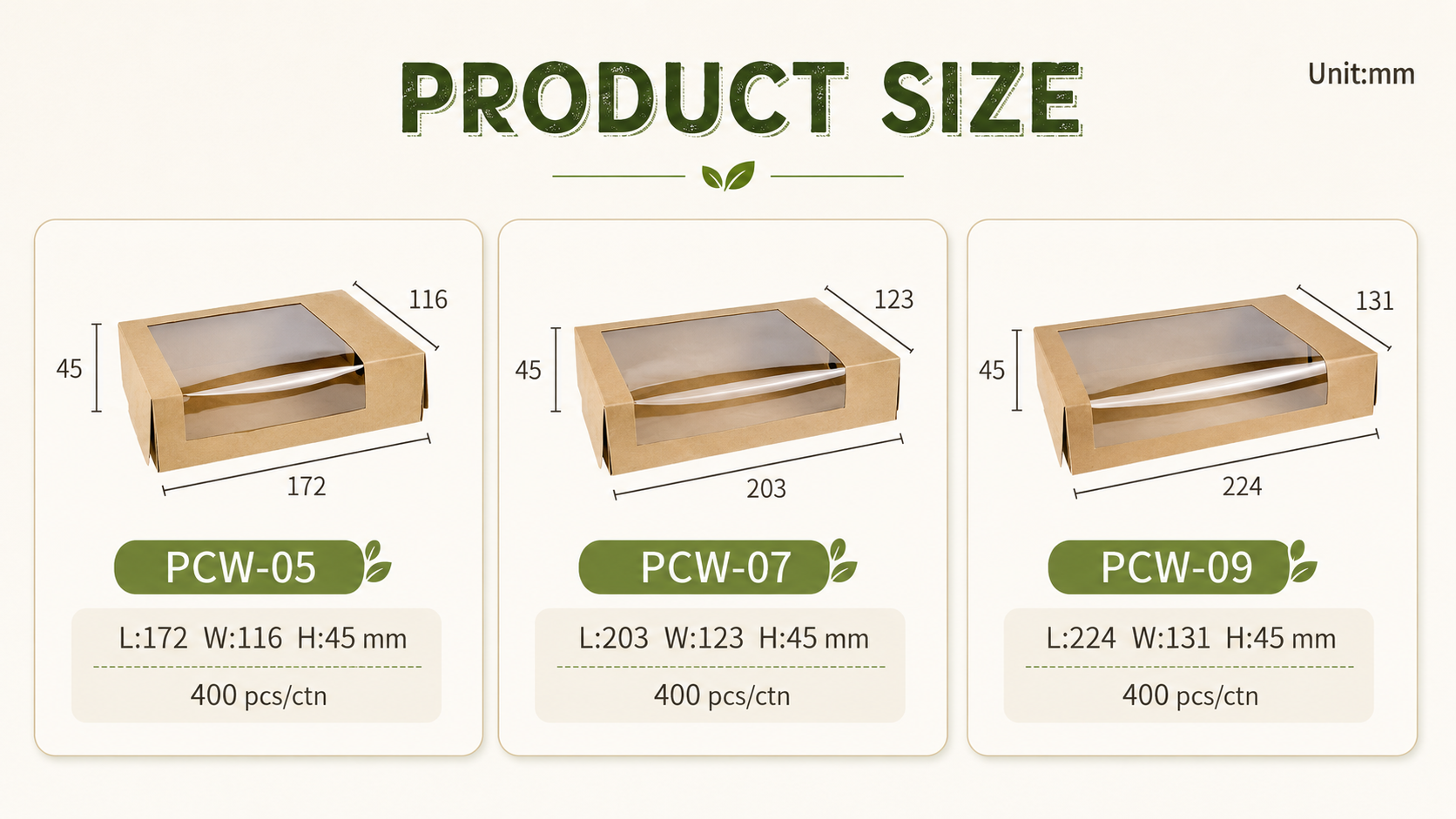 Kraft Paper Sushi Tray with Window