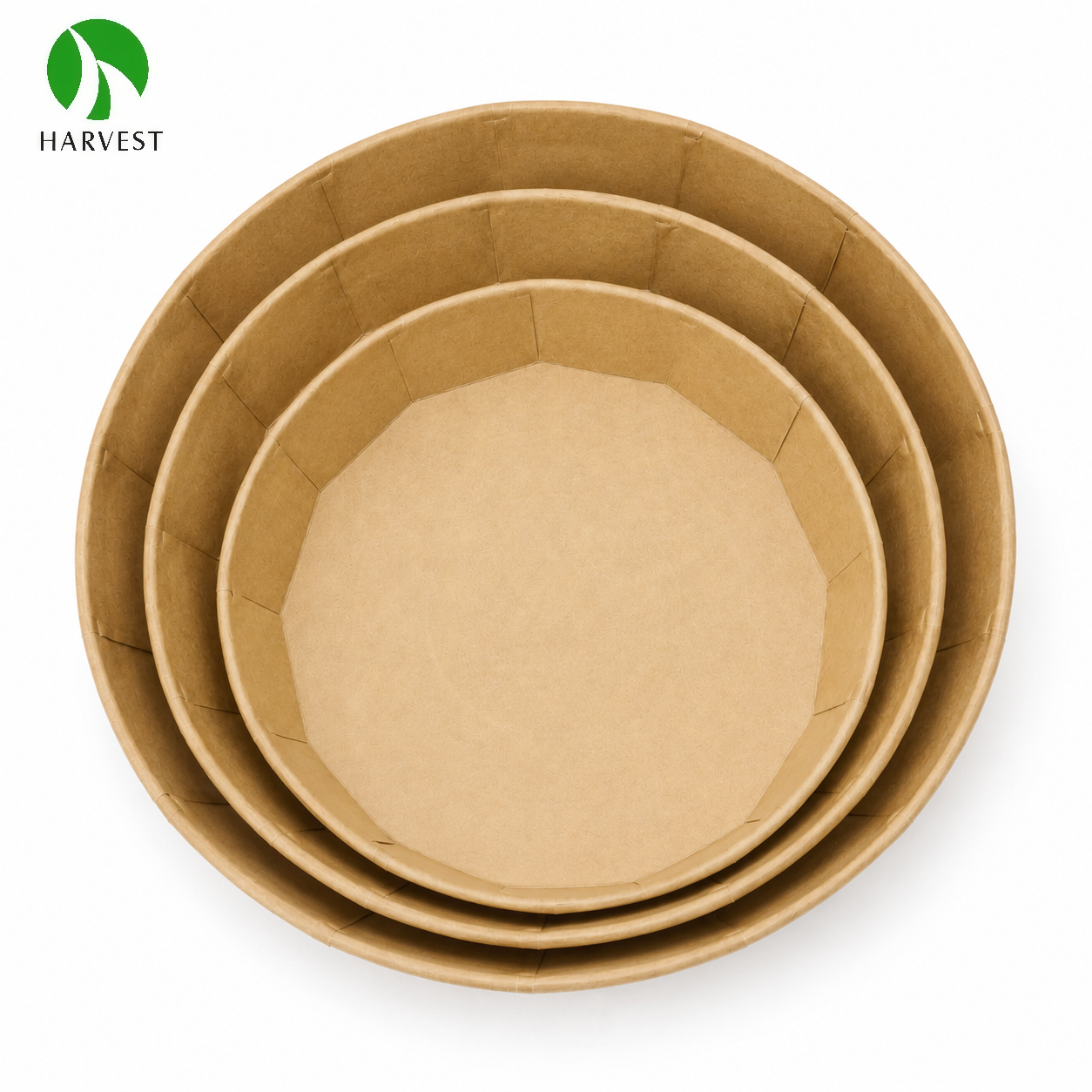 PH Round Series - Kraft Paper Sushi Salad Container with Lid