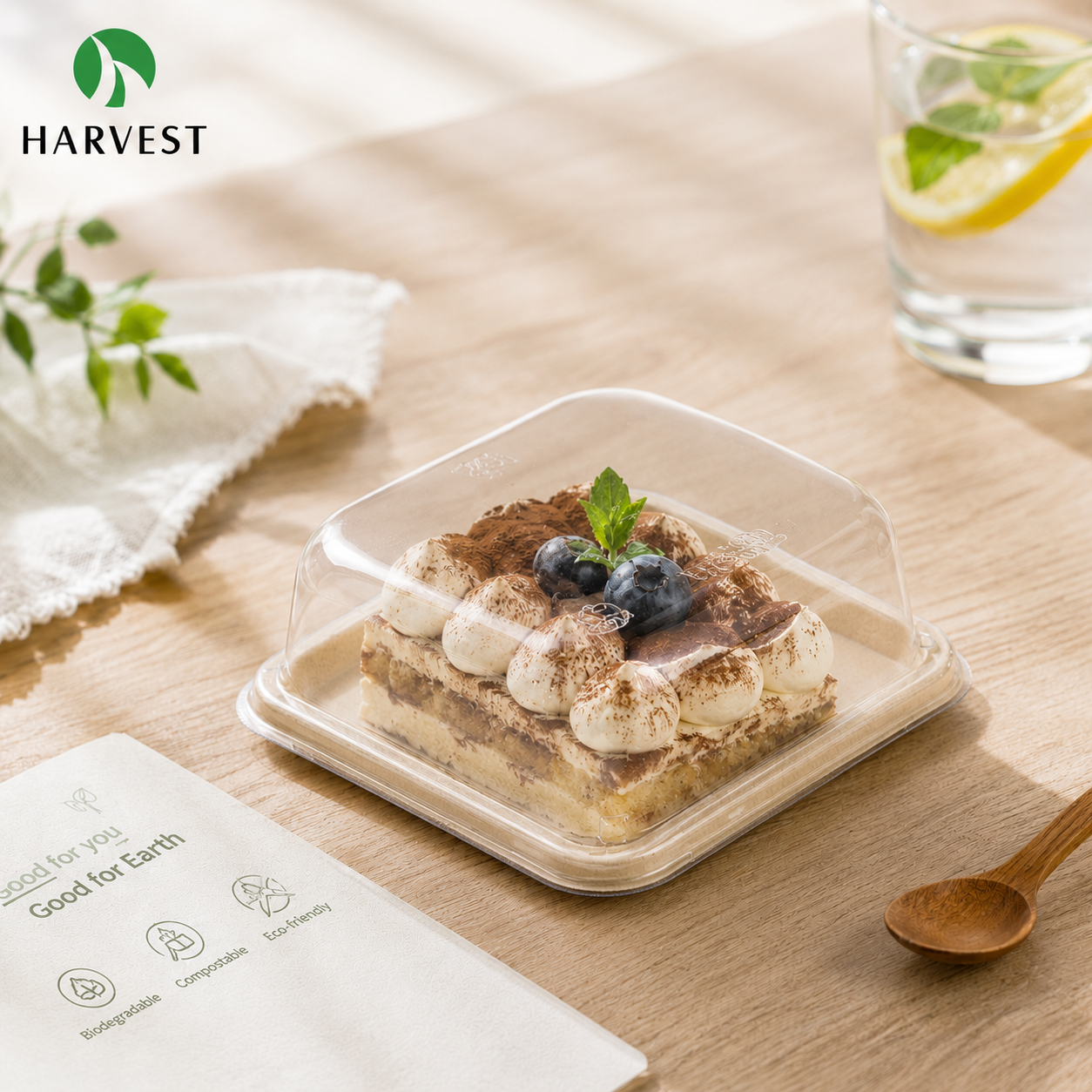 6 Inch Square Fibres Food Tray