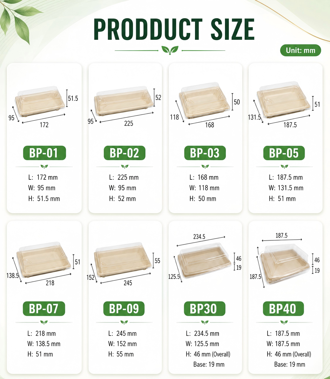 Biodegradable Fibres Sushi Tray Detail