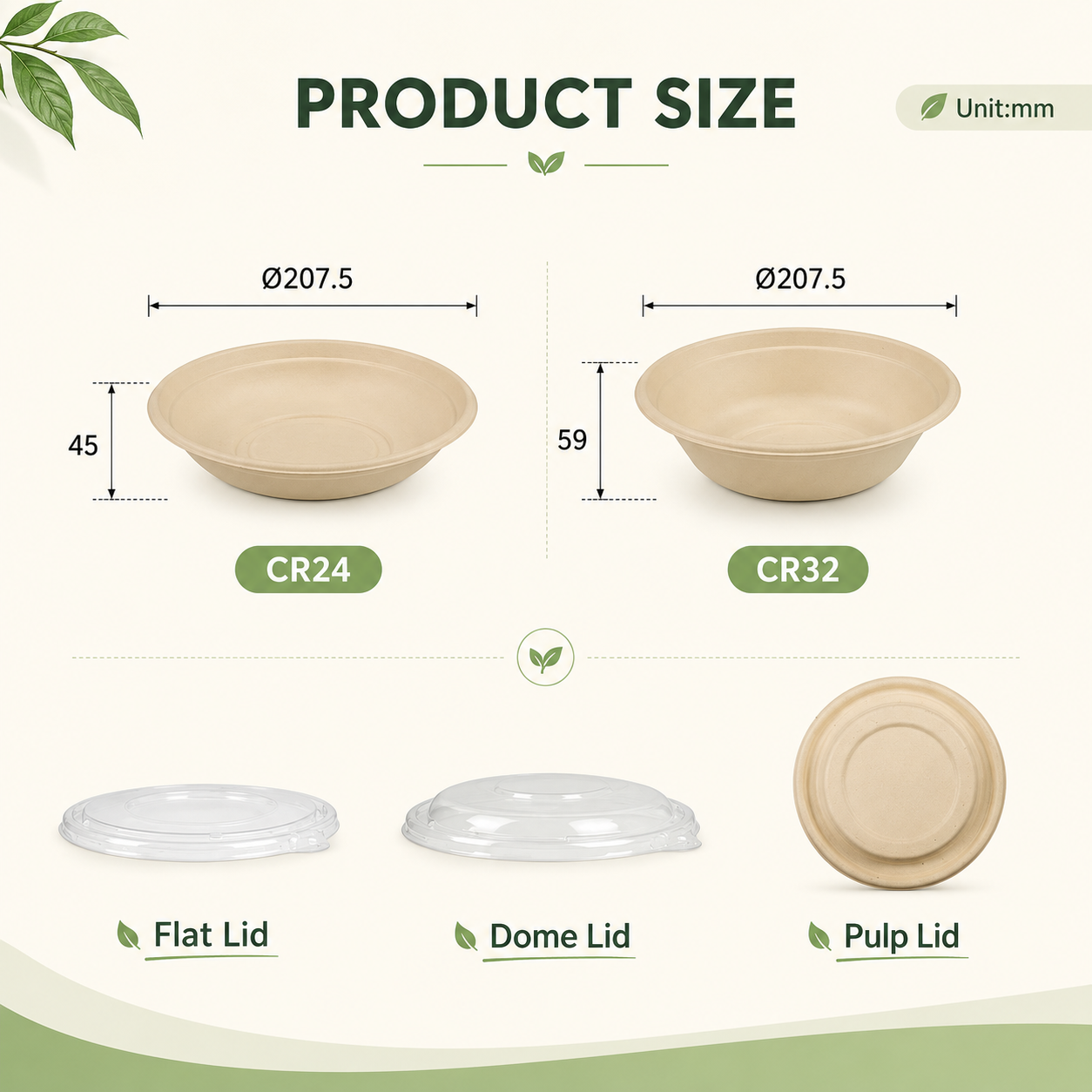 Round Bowl Series-24oz 32oz Bio Round Bowl