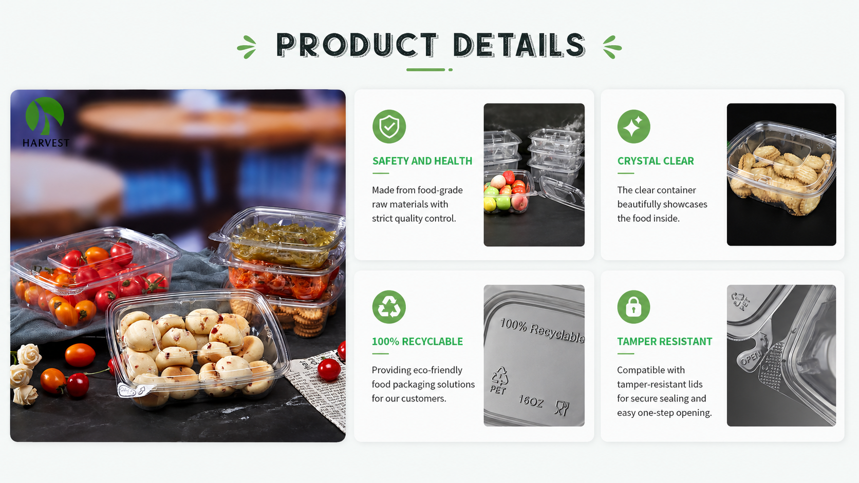 Disposable PET Salad Containers Detail