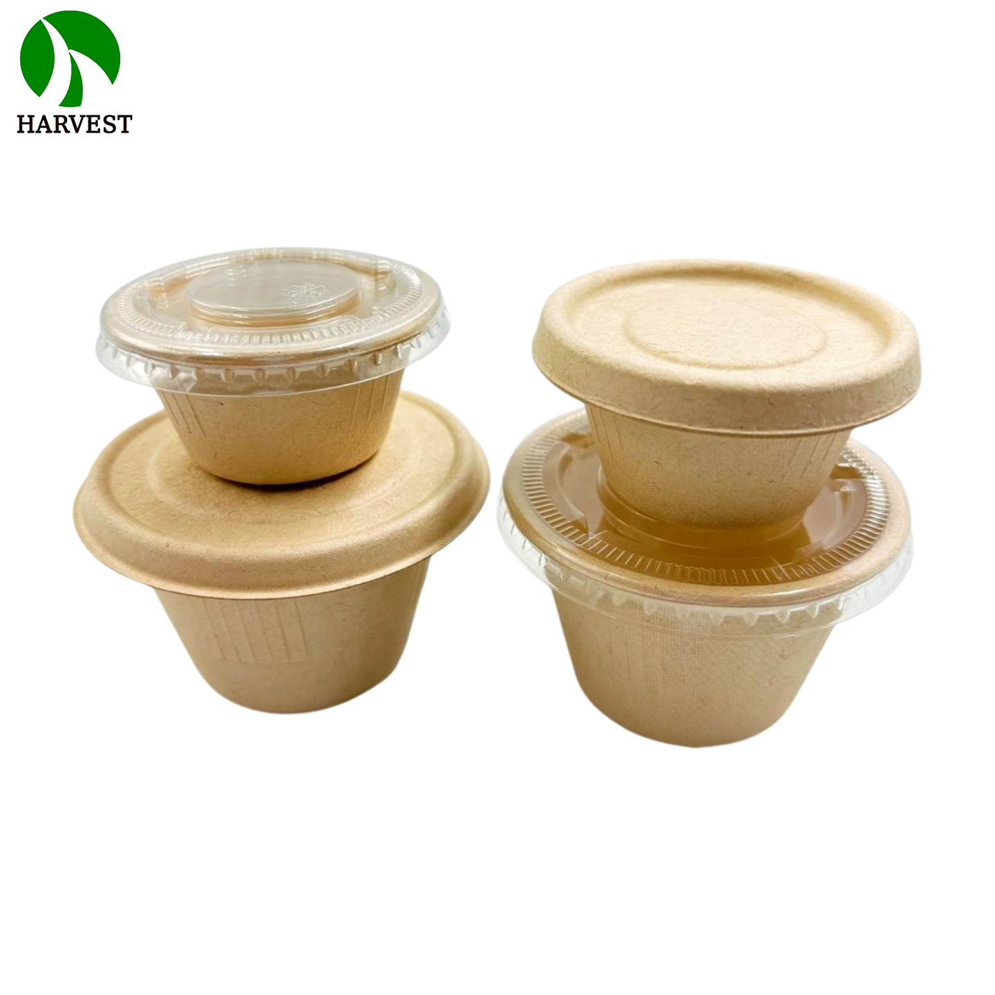 Sauce Cups Series- Disposable Sugarcane Bagasse Portion Cups with Lids