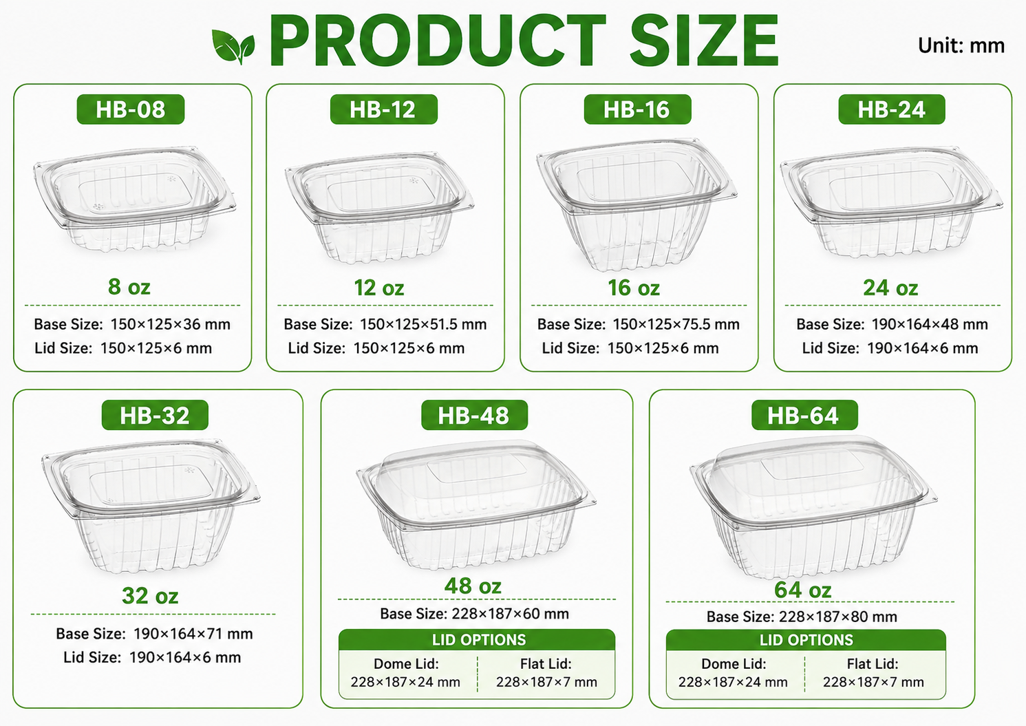 Rectangle Disposable Plastic Salad Container Size