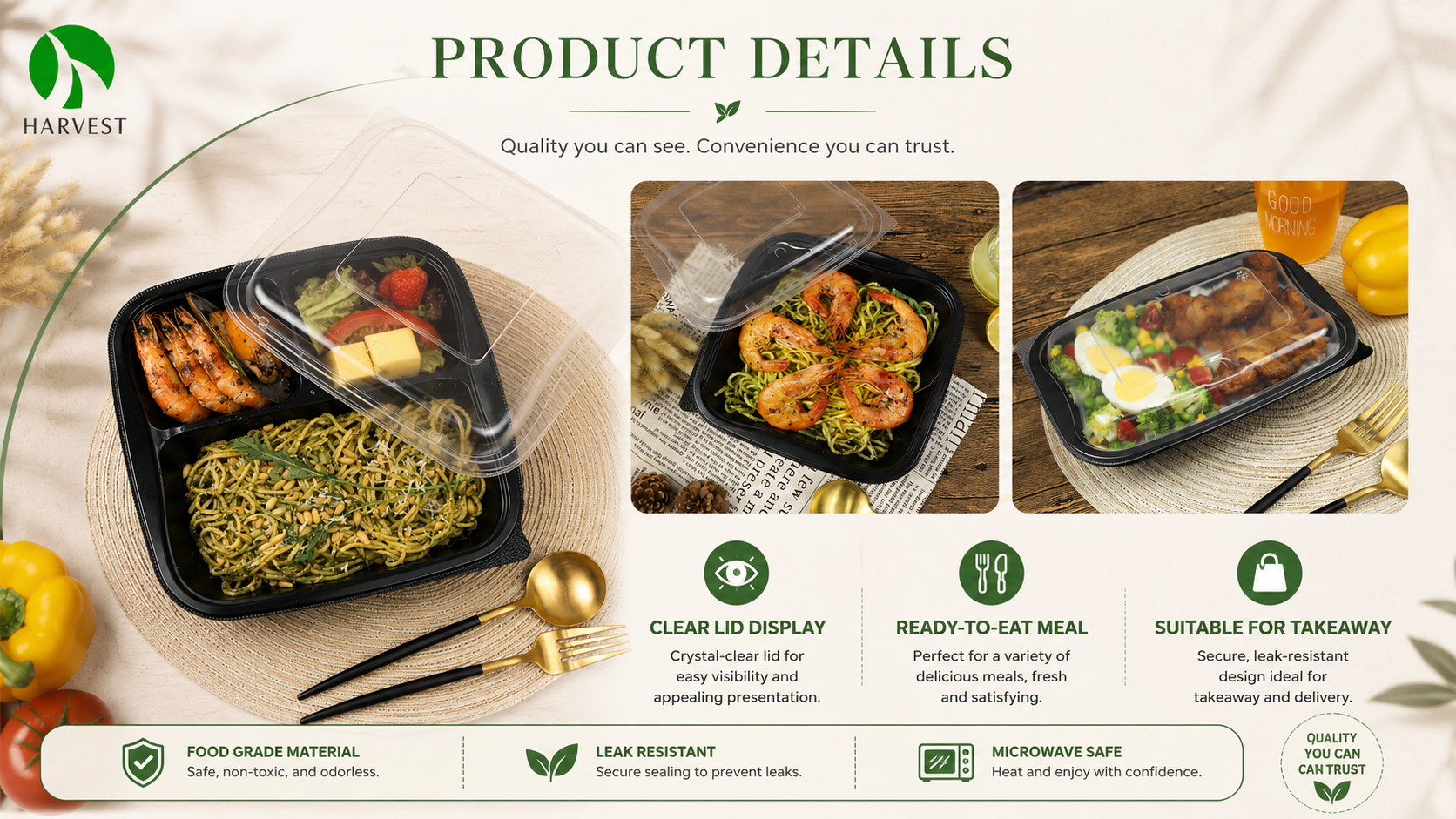 Recyclable Takeaway Plastic Food Box