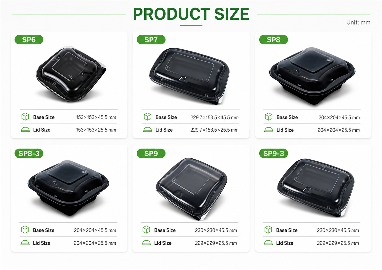 Recyclable Takeaway Plastic Food Box