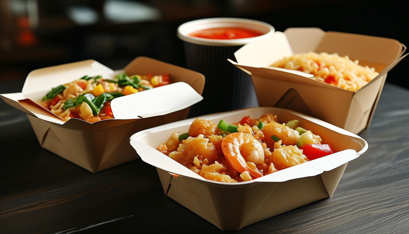 Disposable Take Out Containers For Restaurant Takeaway And Food Delivery