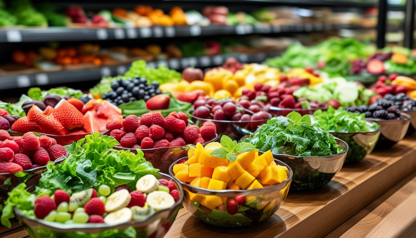 Food Packaging Bowl For Supermarket Fresh Salad And Fruit Display
