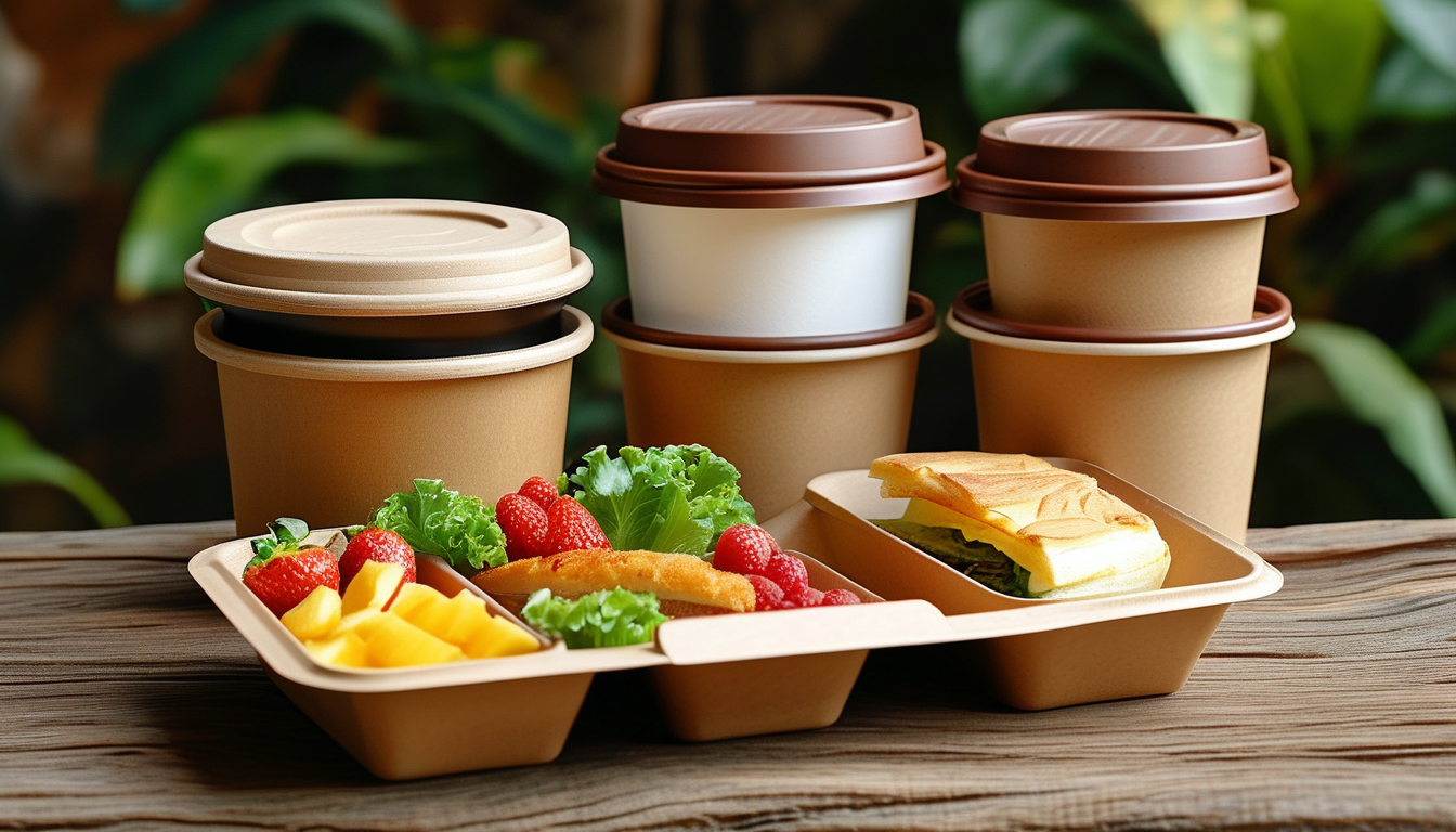 Biodegradable Boxes For Food For Eco-friendly Cafe Grab-and-go Meals