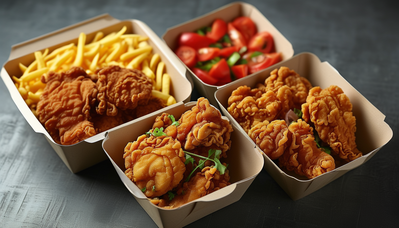 Packaging Bowl For Fast Food Burger And Fried Chicken Takeout