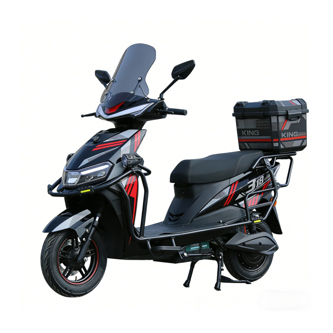ODF-140 (ZL5) 1000W Touring-Style Electric Scooter | 50km/h Upgraded ZL3 Commuter with Windscreen, Rear Top Case & Enhanced Long-Ride Comfort