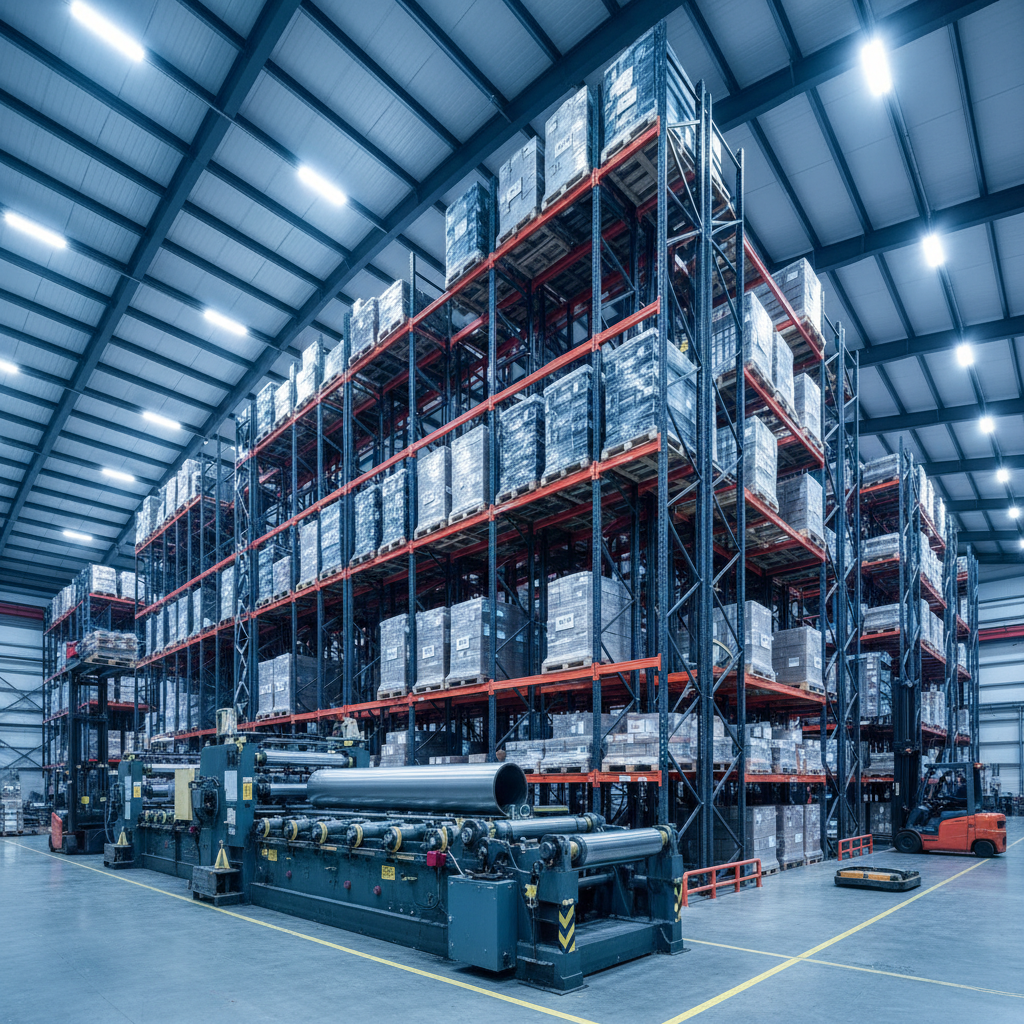 Pipe Roll Forming Machine For Vertical Industrial Heavy Pallet Storage In Multi-level Logistics Distribution Warehouses