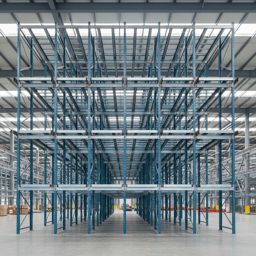 Steel Framework For Vertical Industrial Heavy Pallet Storage In Multi-level Logistics Distribution Warehouses