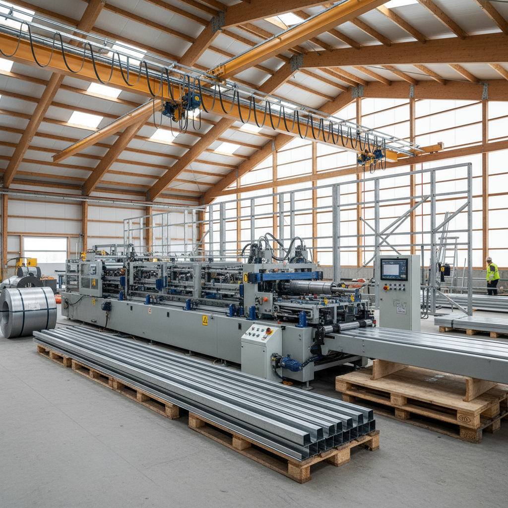 Profile Forming Machine For Structural Roof Framing And Wall Cladding Support In Modern Agricultural Barns