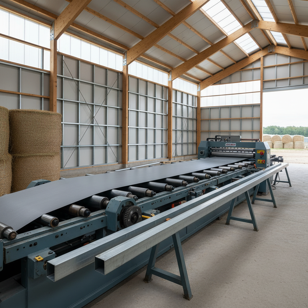 Rolling Machine For Metal For Structural Roof Framing And Wall Cladding Support In Modern Agricultural Barns