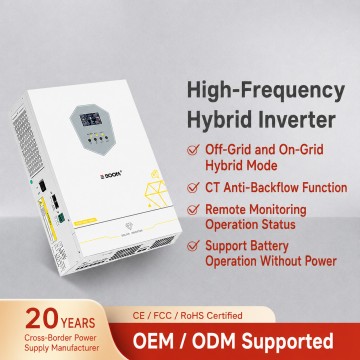 11KW High Frequency Hybrid Solar Inverter, Dual On/Off Grid Operation Mode, CT Anti-Backflow Protection. Real-time Remote Monitoring for Running Data, Batteryless Operation Available, High Efficiency
