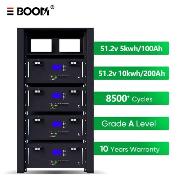 10kWh Rack Mount LiFePO4 Battery 51.2V 200Ah, Solar Energy Storage System, 6000+ Cycles, 10 Years Warranty, OEM ODM SKD For Home & Commercial Solar Backup Power