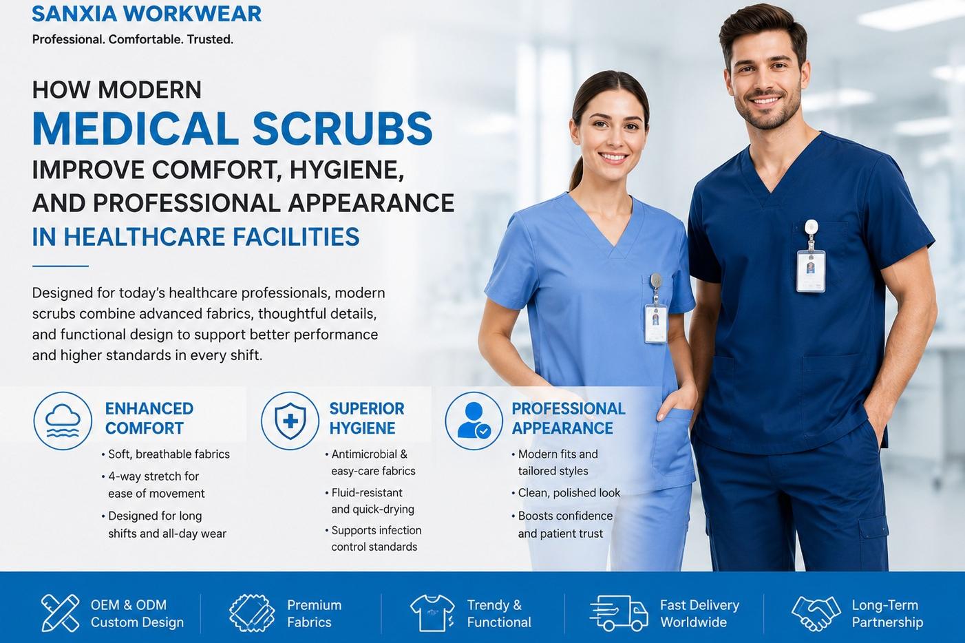 How Modern Medical Scrubs Improve Comfort, Hygiene, and Professional Appearance in Healthcare Facilities