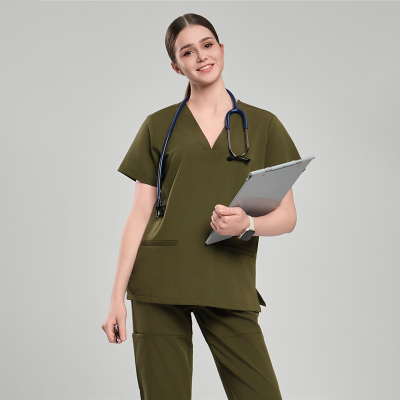 Olive Green Sanxia Scrubs Women for Dental Offices