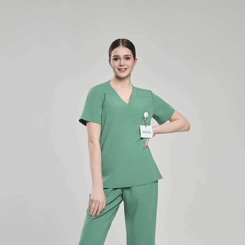 Teal Green Sanxia Scrubs Women Set for Hospitals
