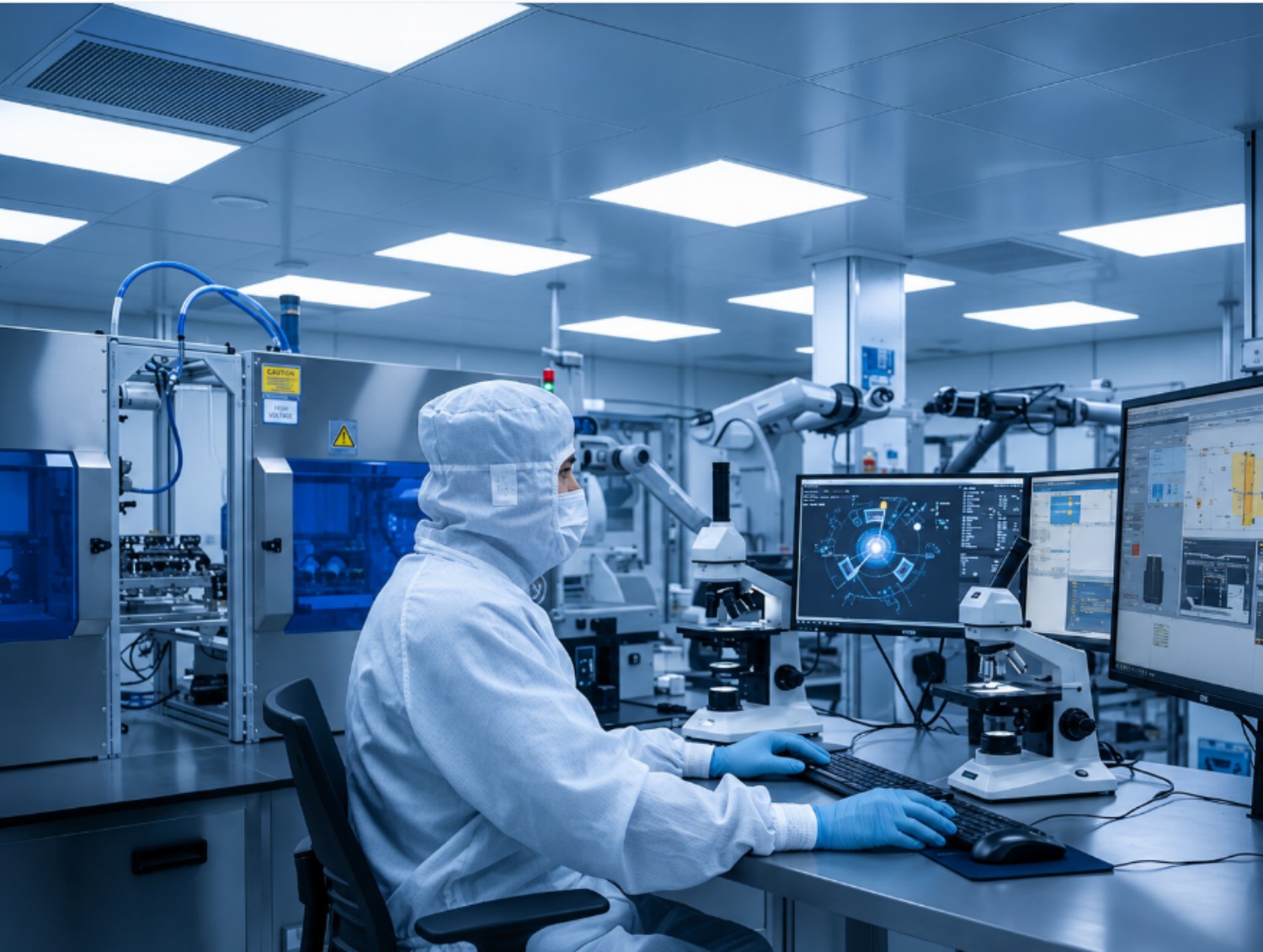 Sala limpa de cliente europeu utiliza solução antiestática para vestuário de trabalho da Sanxia (1).jpg