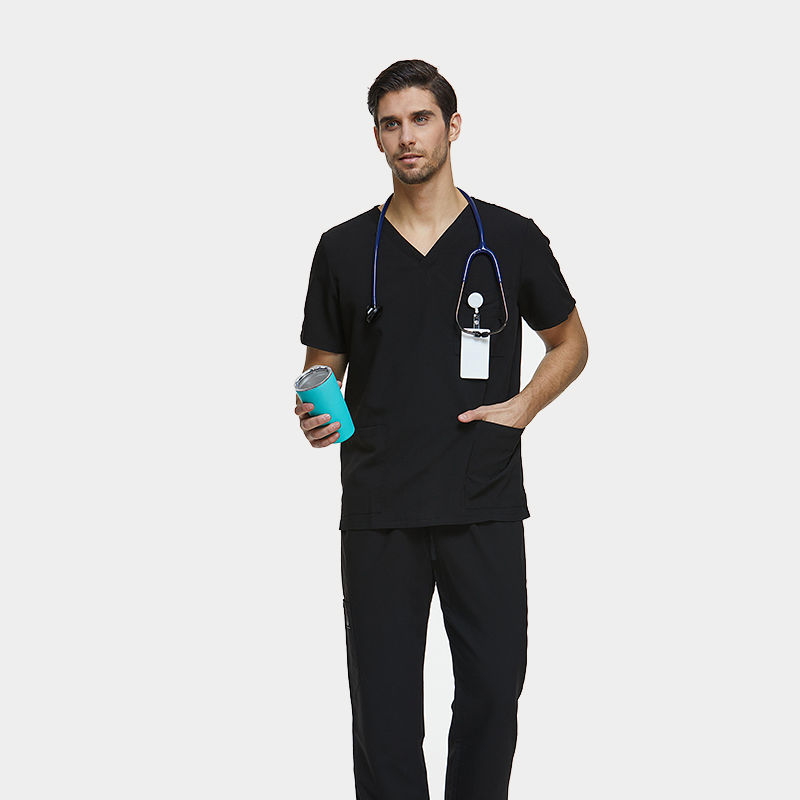 Men’s Black Sanxia Scrub Set for Dental Offices