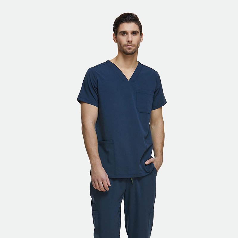 Men’s Blue Gray Sanxia Scrub Set for Dental Offices