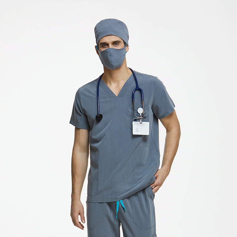 Men’s Gray Sanxia Scrub Set for Clinics