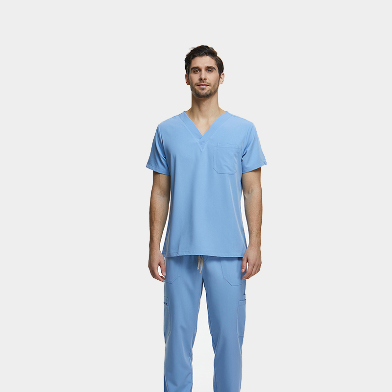 Men’s Light Blue Sanxia Scrub Set for Dental Offices