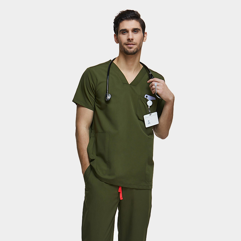 Men’s Olive Green Sanxia Scrub Set for Clinics