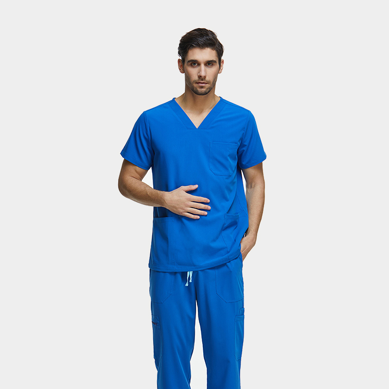 Men’s Royal Blue Sanxia Scrub Set for Dental Offices