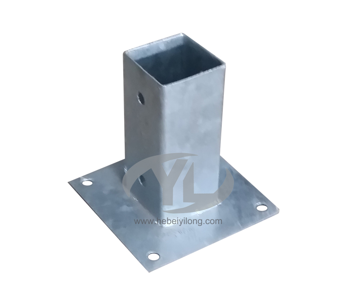 Hot dip galvanized ground plate for post